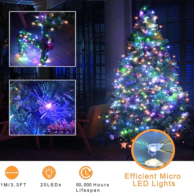 Ostwiki Fairy Lights Battery Operated, 12-Pack Mini String Lights, 20 LED 7ft Twinkle Firefly Small LED Lights for Craft Mason Jars Bedroom Wedding Party Table Christmas Decoration (Mix-Colored)