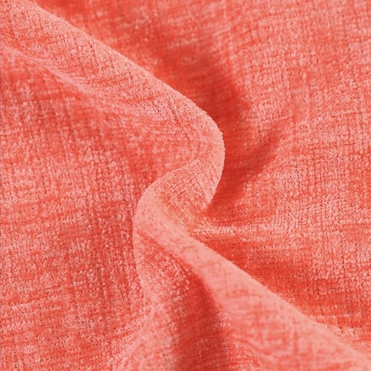 CaliTime Throw Pillow Covers Decorative 20 X 20 Inches Pack of 2 Cozy Chenille Cushion Cases for Couch Sofa Bed Living Room Home Living Coral