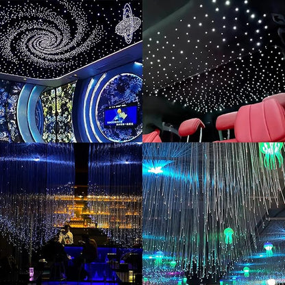 AZIMOM PMMA Plastic 450pcs*0.03in*9.8ft Fiber Optic Cable Strands 0.75mm 3Meter Length End Glow Roll Fiber String for Star Sky Roof Ceiling Decoration All Kind LED Light Engine Driver