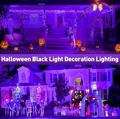 Rechargeable LED Black Light, Battery Powered Portable Blacklight, 400nm LED Flood Light Black Lights, Neon Glow Party, Blacklight Catfishing, Halloween, Glow in The Dark Decoration 2 Pack