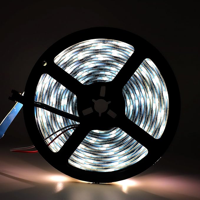 DC5V SK6812 (Similar WS2812B) RGBW RGB+Cold White LED Strip Light 30leds/Pixels/m Individually Addressable 4 Color in 1 LED Dream Color (16.4ft(5m) 150leds IP65) (No Adapter or Controller)