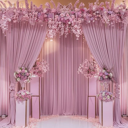 Dusty Pink Backdrop Curtain for Parties Wedding Wrinkle Free Pink Photo Curtains Backdrop Drapes Fabric Decoration for Birthday Party Baby Shower 5ft x 7ft,2 Panels