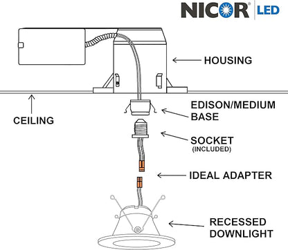 NICOR Lighting 5/6 inch LED Gimbal Downlight Retrofit Kit, 2700K White (DLG56-10-120-2K-WH)
