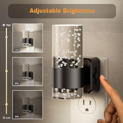 JandCase Night Light, Night Lights Plug into Wall,2 Pack LED Nightlight with Adjustable Brightness, 5000K，Automatic Night Light Plug in with Auto Light Sensor for Bathroom Hallway Room Decor