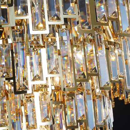 Large Modern Crystal Chandelier Foyer Entryway High Ceiling Big Gold Chandeliers Light Fixture for Living Room