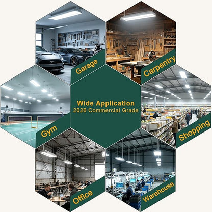 2Pack 500W(576 * 1W LED) LED Commercial Diamond Linear High Bay Light 75000LM [Eqv. 2000W MH],AC100-277V【Driver Equipped】 5000K,Linear Hanging High Bay Light,UL Complied