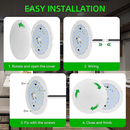 RV Light Interior 12V, 5Inch RV Ceiling Dome Light, LED Puck Lighting with ON/Off Switch, 700LM Camper Lighting Fixture for Boat Camper Trailer Car (Cool White 6Pack)