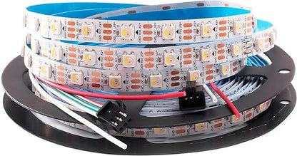 DC5V SK6812 (Similar WS2812B) RGBW RGB+Cold White LED Strip Light 60leds/Pixels/m Individually Addressable 4 Color in 1 LED Dream Color(16.4ft(5m) 300leds,IP30) (No Adapter or Controller)