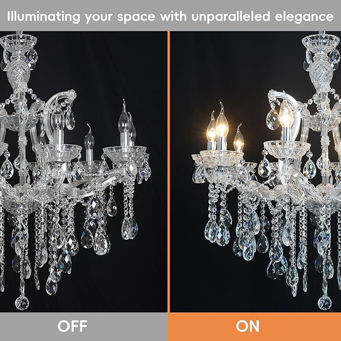 Modern Crystal Chandelier Lighting Fixture, 10 Lights Luxury Maria Theresa Chrome Chandeliers for Dining Room, Living Room, Bedroom, Kitchen Island, Foyer