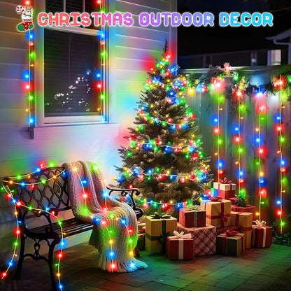 Christmas Lights Outdoor with Timer, Battery Operated Christmas Lights 16.4ft 50LED Christmas Decorations for Small Mini Christmas Tree Multicolor