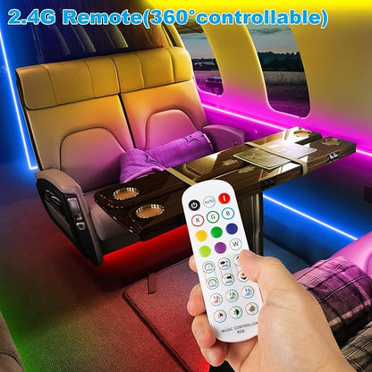 RV Awning LED Light Strip, 12V RGB Waterproof Underglow Led Light kit, Camper Awning Lights for RV Canopy Exterior, Travel Party, Van, Camper, Concession Trailer, Food Trucks (40FT)