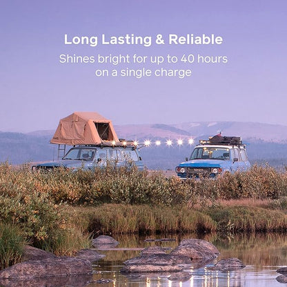 BioLite Solar String Lights 44' in Warm White, 20 Shatterproof LED Bulbs, IPX4 Water Resistant, USB-C Rechargeable Outdoor Lights for Camping, Patio, RV, Boats, Yurts, Vans & Cabins