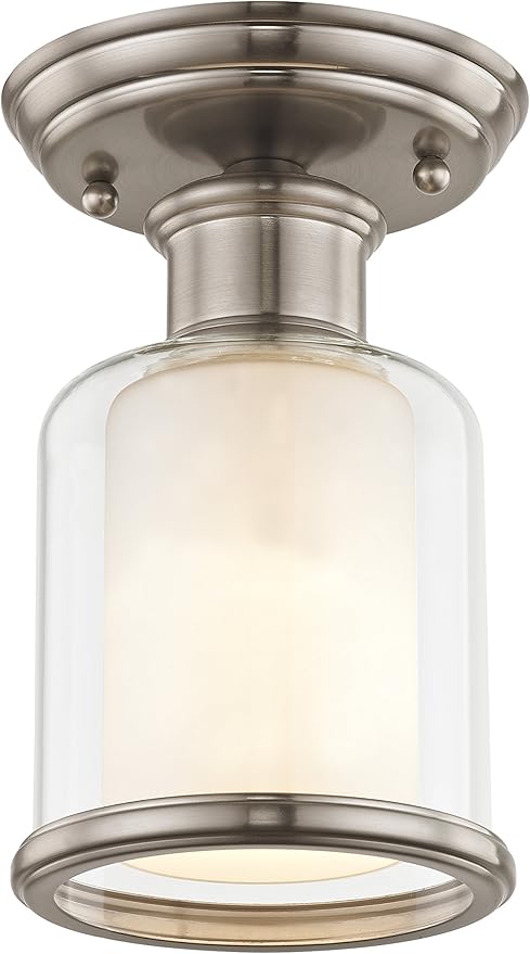Livex Lighting 40200-91 Middlebush 1 Light Brushed Nickel Ceiling Mount