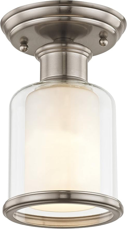 Livex Lighting 40200-91 Middlebush 1 Light Brushed Nickel Ceiling Mount