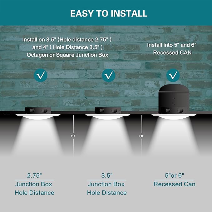 DEGNJU 2 Pack 5/6 Inch LED Low Profile Surface Mount Disk Light, 3000K/4000K/5000K Dimmable Recessed Ceiling Light, CRI90, 1200LM, 15W=100W