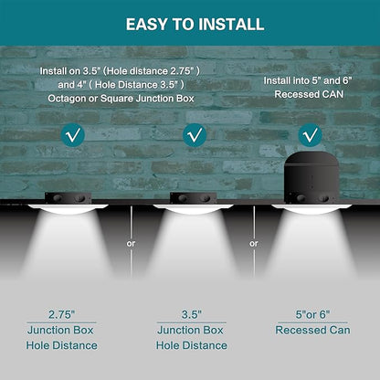 DEGNJU 2 Pack 5/6 Inch LED Low Profile Surface Mount Disk Light, 3000K/4000K/5000K Dimmable Recessed Ceiling Light, CRI90, 1200LM, 15W=100W