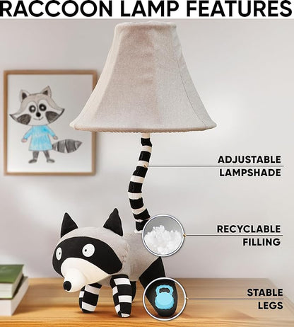 Raccoon Kids Lamp for Boys Bedroom - 20", Animal Lamp for Kids Room - Cute Christmas Gifts, Birthday Gifts for All Ages: Toddler Girls, Children, Grandkids 3 4 5 and Up Years Old, Sister, Brother