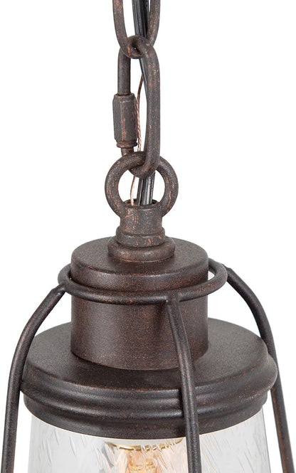 KSANA Farmhouse Pendant Lighting, Mini Rustic Hanging Light Fixture with Seeded Glass Shade for Kitchen Island, Foyer, Hallway, Bedroom and Entryway, Bronze