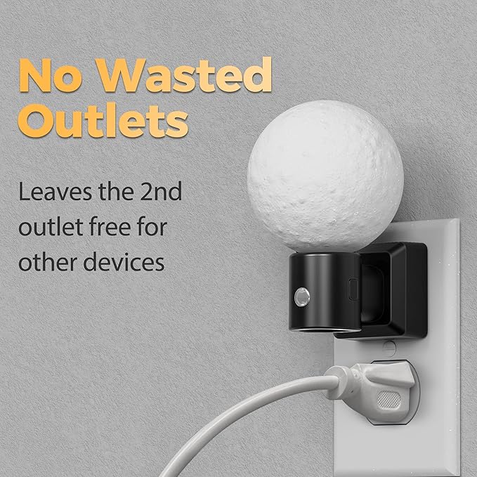 DORESshop Moon Night Light, Night Lights Plug into Wall, Dusk-to-Dawn Sensor, 3D Design 3000K Soft White, Dimmable Nightlights Indoor for Bathroom, Bedroom, Hallway, Stairs, 2 Packs