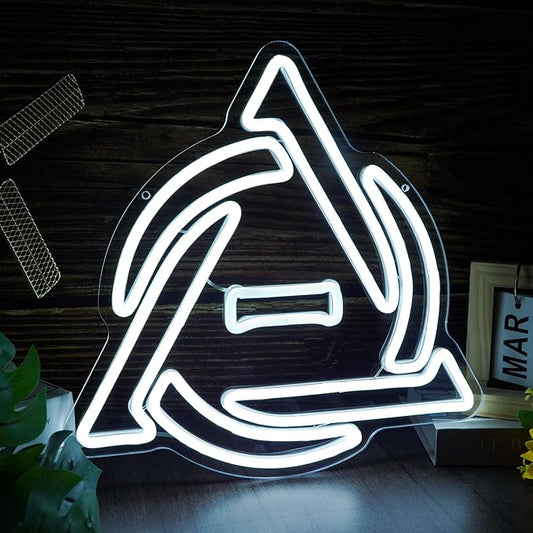 Therian Neon Sign White Theta Symbol LED Light for Therian Room Decor Therian Gear & Accessories,Otherkin Furry Wall Art Therian Gifts for Fans(12.8 * 12.6inch)