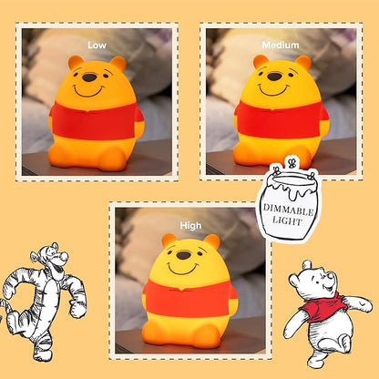 Disney Winnie the Pooh Squish Light, Night Light for Kids, USB Lamp, Battery Operated, Dimmable, Ideal for Bedroom, Playroom, Living Room, and More, 83189