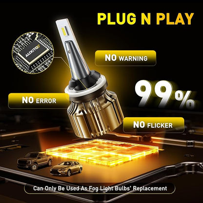 AUXITO 881 889 886 894 862 896 898 LED Fog Light Bulbs 18000LM, 1000% Brighter 6500K H27 Fog Lights, 1:1 OEM Replacement for Cars Trucks SUVs, 3-Minute Installation, IP68 Waterproof, Pack of 2