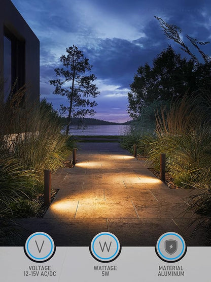 LEONLITE 8 Pack 5CCT Low Voltage Landscape Lights, 7W 12-24V LED Pathway Lights, Die-Casted Aluminum, IP65 for Outdoor Path Sidewalk Walkway, 1800K/2700K/3000K/4000K/5000K, ETL, Oil Rubbed Bronze