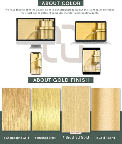 Brushed Gold Pendant Lights Kitchen Island, 6" Pendant Light Fixtures Over Island with Clear Glass Shade, Modern Brass Kitchen Island Lighting for Dining Room Entryway, PL124-BG-G-1PK