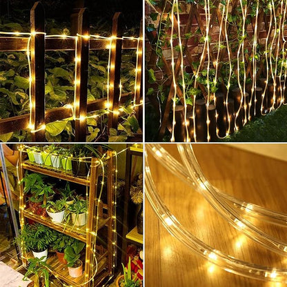 LairtPOW Solar Rope Light 3 Pack 39 FT 100 LEDs IP65 Waterproof Outdoor LED ‎Solar Outdoor Lights for Party Garden Yard Home Wedding Christmas Halloween Holiday Tree Decoration Lighting(3 Pack)