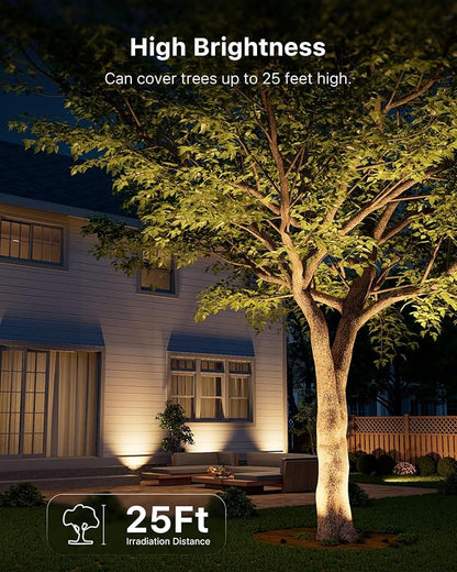 12 Pack Low Voltage In-Ground Lights with Glare Shield, 3000K Warm White LED Aluminum Paver Lighting, Waterproof 12-24V Outdoor Uplights for Driveway, Fence, Trees, Walls & Patio, Connectors Included