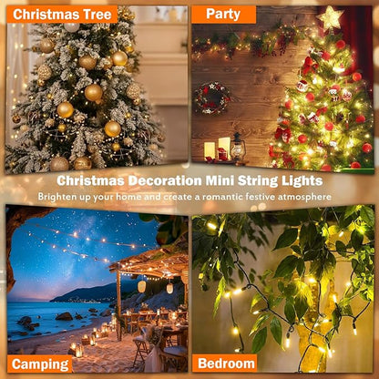 Vigdur 2 Pack 21ft 100 Clear Outdoor String Lights on Brown Wire Cord, UL Approved for Indoor/Outdoors Use, Connectable 120V Clear Outdoor Lights for Xmas Patio Home Party Garden Decor (2Packs)