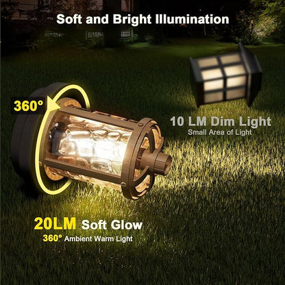 XMCOSY+ Solar Pathway Lights 6 Pack, Bright 20 Lumens Solar Garden Lights, Auto On/Off 10 Hours with Metal Glass Solar Powered, Waterproof Landscape Lights for Outside Yard Walkway Driveway Lawn
