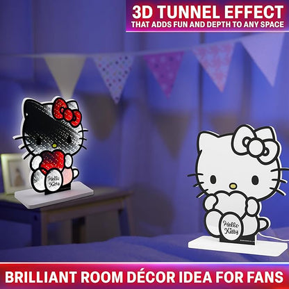 Get Trend Hello Kitty Sanrio 3D LED Light, Infinity Mirror Effect, USB Night Light, Room Decor, Bedroom Lamp, Kawaii Gifts for Girls Teens Women (Multi Hello Kitty)