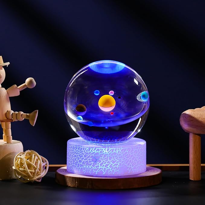 80mm Crystal Ball 3D- Collectible Figurines (Colorful Solar System)
