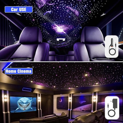20W Twinkle Starlight Headliner Kit, Star Lights for Car Roof & Home Decoration, Fiber Cable 550pcs*0.03in*9.8ft Star Light Headliner with Bluetooth APP/Remote Control/Music Mode