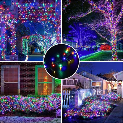 LAMPHOME Color Changing String Lights, 500 LED Warm White & Multicolor Christmas Lights Plug in, 10 Modes Timer LED Fairy Lights, Waterproof Christmas Lights Outdoor for Xmas Tree Party Bedroom Decor