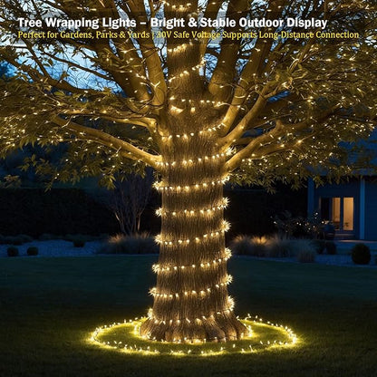 Etinga 200 LED String Lights 66ft Warm White, Black-Green Wire Plug in Fairy Lights with 8 Lighting Modes, Christmas Lights for Bedroom Tree Yard Patio Wedding Holiday Decor (Warm White, 200 LED 66ft)