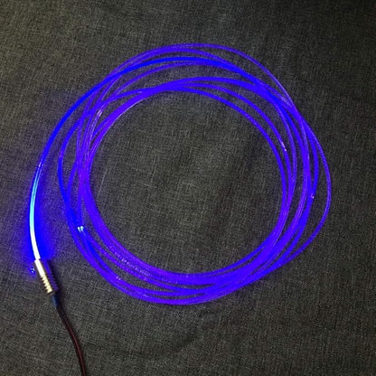 3mm 5meters/16ft PMMA Optic Fiber Cable Side Glow with 12V 1.5W LED Aluminum Illuminator Light Source for Home Car DIY (Blue)