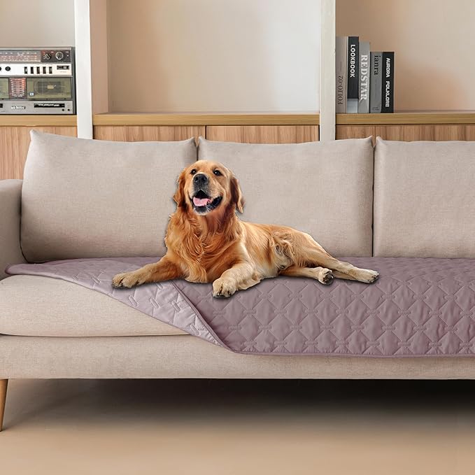 gogobunny 100% Double Sided Waterproof Dog Blanket Soft Pet Bed Cover Reversible Protect Furniture Couch Sofa Car for Puppy Cat Kids (Dark Sea Fog/Light Sea Fog, 30x80 Inch (Pack of 1))