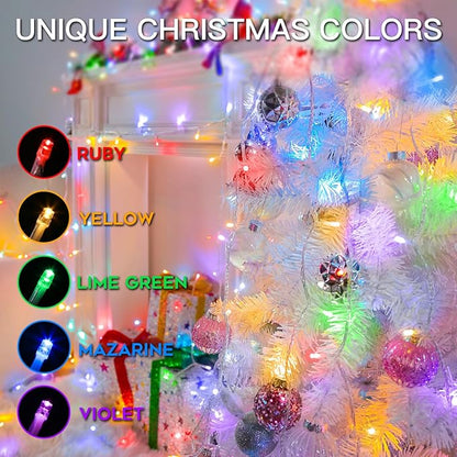 suddus Connectable Christmas Lights with Remote, Multicolor String Lights with Timer, 66ft 200 Led Fairy Lights Plug in for Xmas Tree, Bedroom, Dorm, Yard, Garden, Party, Indoor, Outdoor Decorations