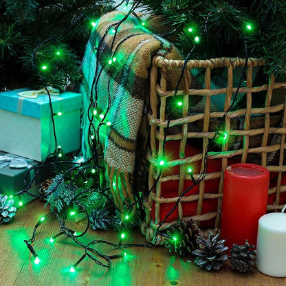 Green String Lights for St Patrick's Day, 100FT 300 LED Christmas Lights Outdoor with 8 Modes, Waterproof Connectable Twinkle Fairy Lights Green Wire for Indoor House Patio Party Holiday Decorations