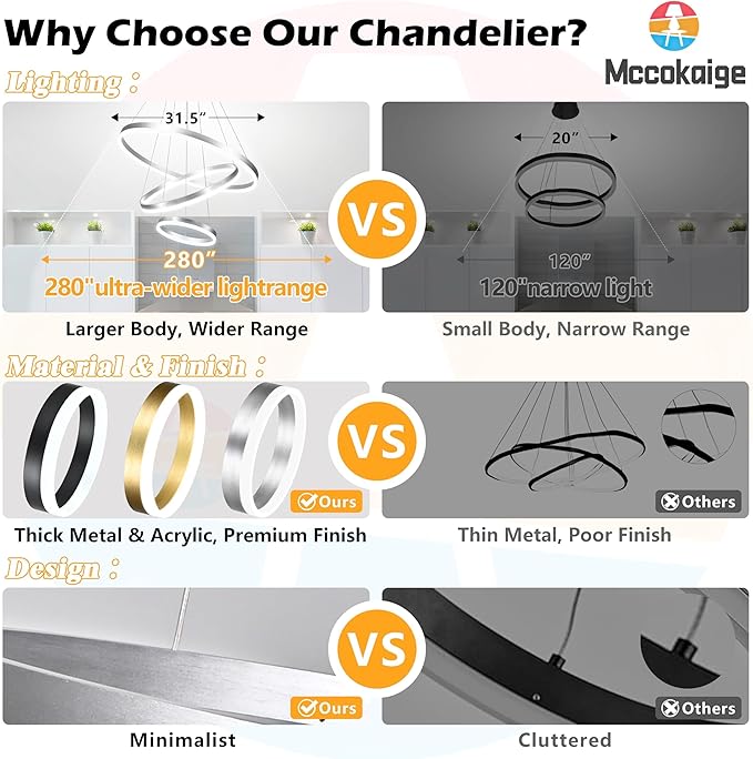 31.5" Nickel Modern Led Chandelier 3 Ring Modern Led Pendant Light Contemporary Ring Chandeliers Dimmable Chandeliers Color Temperature Adjustable Height Hanging Chandelier for Entryway