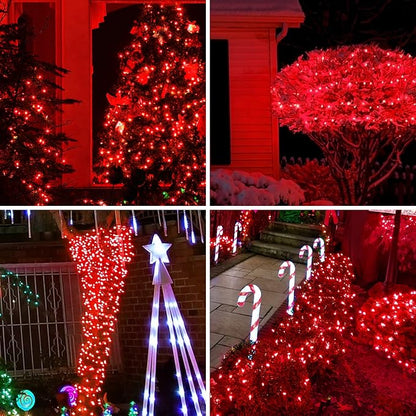 Green Wire,RED Incandescent Bulb 300 Mini String Lights for Indoor Christmas Tree Garland Birthday Wedding Party Festival Decoration