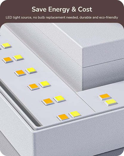 EDISHINE 4 Pack Small LED Outdoor Wall Lights Exterior/Interior, 3000K-5000K Dimmable Wall Sconce, Square Modern Exterior Lighting Fixtures, IP65 Waterproof Aluminum Outside Porch Light, White