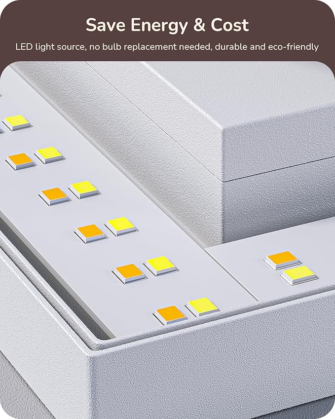 EDISHINE 2 Pack LED Outdoor Wall Lights Exterior/Interior, 3000K-5000K Dimmable Wall Sconce, Small Square Modern Exterior Lighting Fixtures, IP65 Waterproof Aluminum Outside Porch Light, White