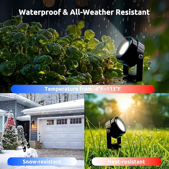 VTimes 8pcs Outdoor Lights, IP65 Waterproof Landscape Lighting, Low Voltage Landscape Lighting with 16 Scene Modes, APP & Remote Control, Color Changing Outdoor SpotLights for Garden,Lawn,Holiday