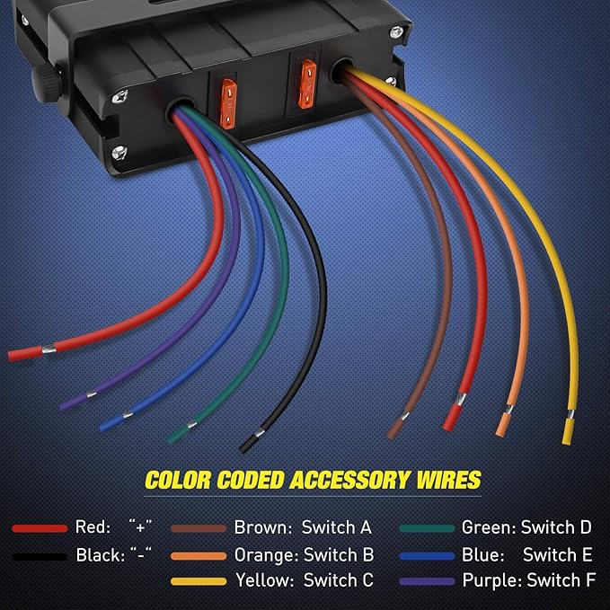 Nilight - 6 Gang Rocker Switch Box SPST Toggle Switch Panel 12V 24V 20A Switch Panel 60Amp Max for Automotive Cars Vehicles Boats RVs Campers SUVs
