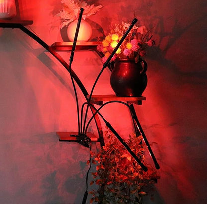 Plant Grow Light - 6000K Full Spectrum with Adjustable Red & White LEDs, 10-Level Dimming, USB Powered Clip-On Lamp for Indoor Plants, Timer Function (4 Head)