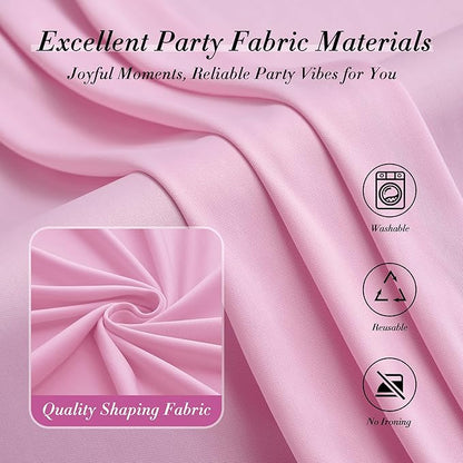 10 ft x 8 ft Wrinkle Free Pink Backdrop Curtain Panels for Parties, Polyester Thick Photography Backdrop Drapes for Baby Shower Bridal Shower Wedding Party Home Decoration Supplies