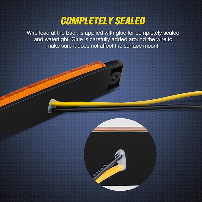 Nilight TL-14 10PCS 3.8” 6 Amber Indicator Rear Side Truck Trailer RV Cab Boat Bus Lorry LED Marker Clearance Light